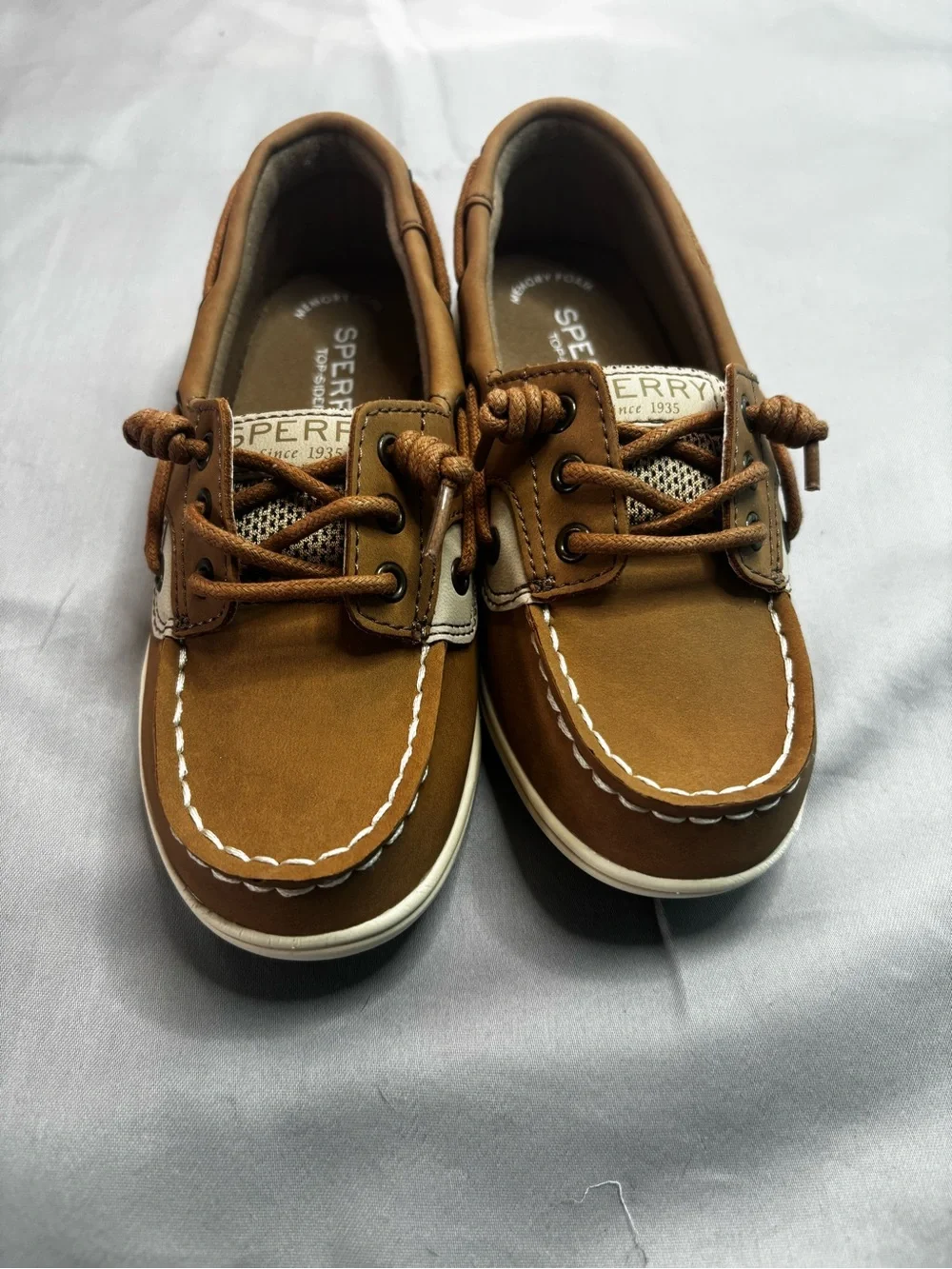 Sperry Kids Tan/Brown Classic Boat Moccasins